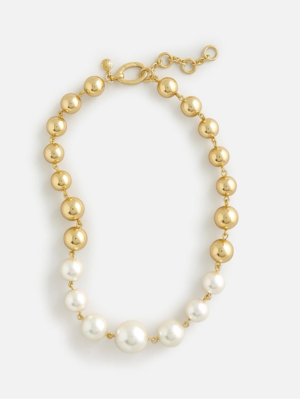 J. Crew Pearl and Metallic Ball Necklace